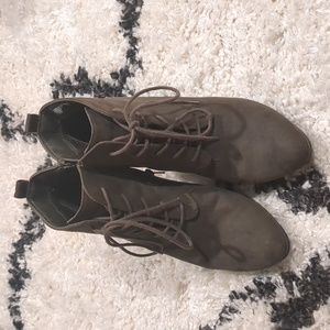 High Heel Suede Lace Up Boots